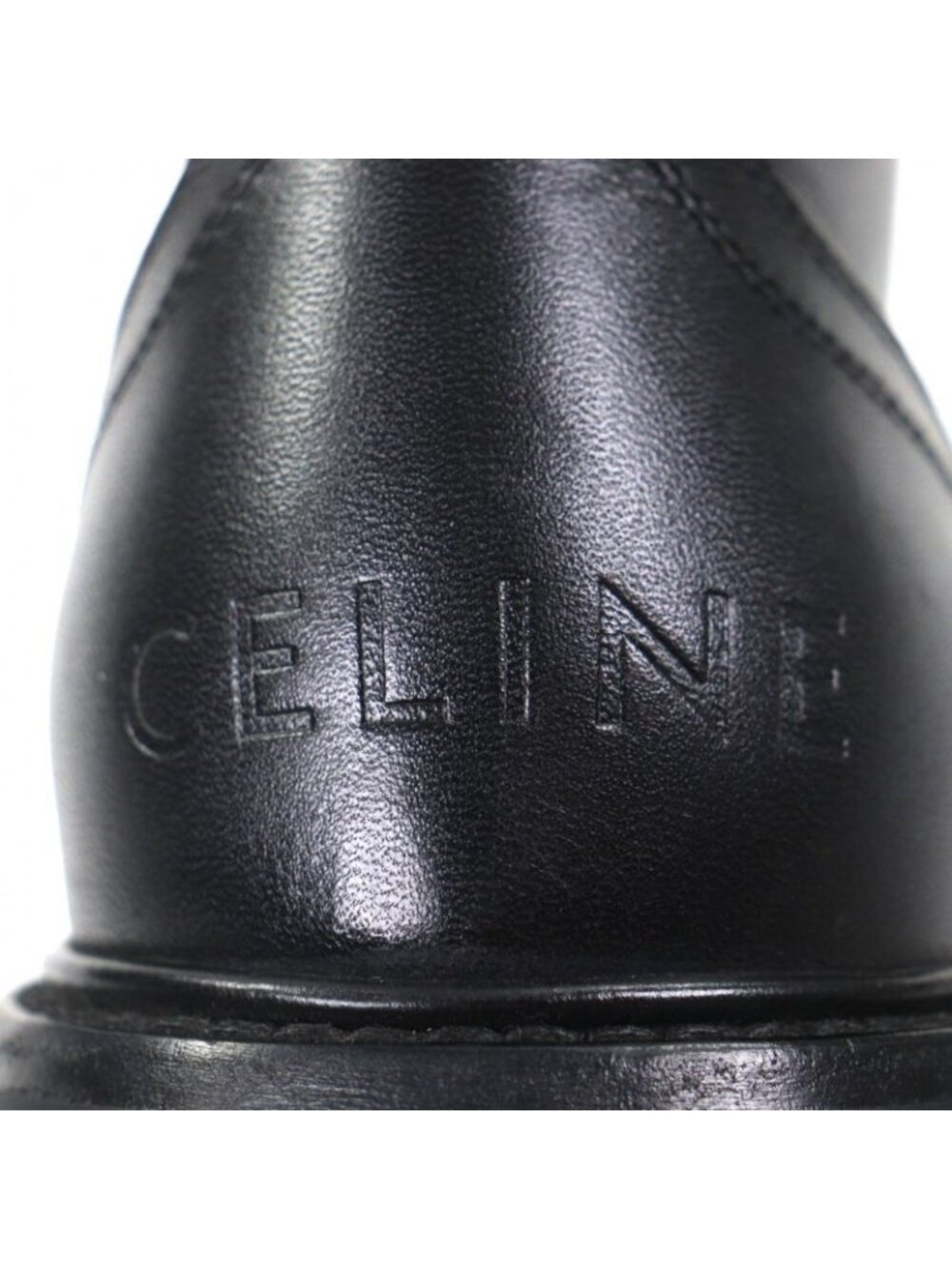 Celine Bulky Leather Hedi Slimane Era Logo Studs Lace Up Short Boots Black 42 - Picture 8 of 10